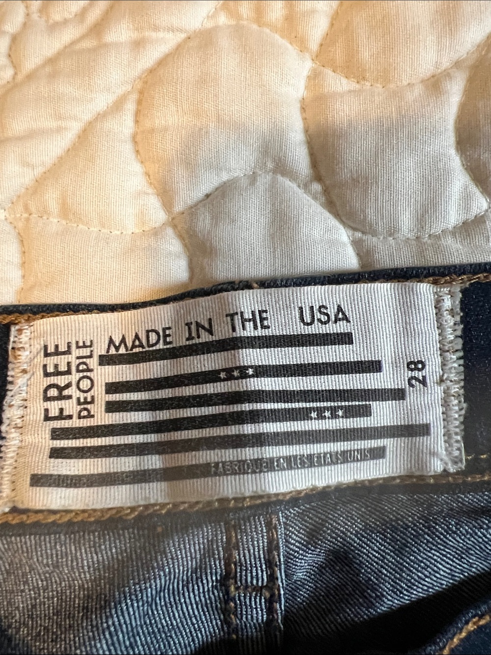 Free People Dark Indigo Skinny Jeans Made In The USA American Stars&Strips Label - Picture 2 of 12